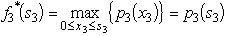 Since the decisions to be made are x<sub>n</sub> = production level of product n,for n = 1,2,3,the stages for a dynamic programming formulation of this problem correspond to the three products.When making the decision for a particular product,the essential information is the amount of production capacity still remaining,so this becomes the current state in this formulation.(a)At stage n,let the state s<sub>n</sub> be measured as the number of 20% blocks of production capacity still available for use on the remaining products,so the possible values of s<sub>n</sub> are 0,1,2,3,4,5,where s<sub>1</sub> = 5,s<sub>2</sub> = 5 - x<sub>1</sub>,and s<sub>3</sub> = s<sub>2</sub> - 2x<sub>2</sub>.Using the c<sub>n</sub> and r<sub>n</sub> values given in the above table,the profit from producing x<sub>n</sub> units of product n is easily calculated as p<sub>n</sub>(x<sub>n</sub>)= r<sub>n</sub>x<sub>n</sub> - c<sub>n</sub>,for n = 1,2,3.Therefore,using the usual dynamic programming notation presented in Sec.11.2 of the textbook,we have , , .Using these expressions for for n = 3,then n = 2,and then n = 1 in turn,the dynamic programming calculations are given below.For n = 3, For n = 2, For n = 1, (b)Now production quantities are treated as continuous variables.Let s<sub>n</sub> be the percentage of the capacity left for the remaining products.(Note that the units of s<sub>n</sub> now are different than in part (a),so the possible values of s<sub>n</sub> now are 0 ≤ s<sub>n</sub> ≤ 100 rather than 0,1,2,3,4,5.)We now have s<sub>1</sub> = 100,s<sub>2</sub> = 100 -20x<sub>1</sub>,and s<sub>3</sub> = s<sub>2</sub> - 40x<sub>2</sub>.For product 3: = s<sub>3 </sub>/20,with = s<sub>3 </sub>/20.For product 2: ,where .This is linear in x<sub>2</sub> except for the term.Therefore,we only need to examine the endpoints of the range for x<sub>2.</sub> If x<sub>2 </sub>= 0,we get = s<sub>2</sub> /20.If x<sub>2 </sub>= s<sub>2</sub> /40,we get .Equating these two quantities,the breakpoint is s<sub>2 </sub>=80.So, and .For product 1: ,where .Again,this is linear in x<sub>1</sub> except for the term.Therefore,we only need to examine the endpoints of the range for x<sub>1.</sub> If x<sub>1 </sub>= 0,we get = 5.5.If x<sub>1 </sub>= 3,we get = 6 - 3 + (40)= 5.So, <sub> </sub>= 0 and (100)= 5.5.With = 0,the state at stage 2 becomes s<sub>2</sub> = 100,which leads to = 2.5 and s<sub>3</sub> = 0,so = 0.Therefore,the optimal solution is to produce 2.5 units of product 2,but none of products 1 and 3,with a profit of 5.5.This is better than with the integer restriction in part (a),as we would expect.