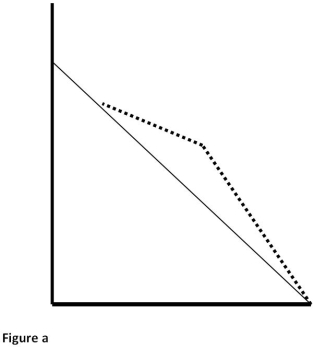 The following diagrams of budget constraints pertain to the next three questions. The vertical axis is Income and the horizontal axis is Leisure.        -Which of the diagrams of budget constraints above depicts the Earned Income Tax Credit program? A)  a B)  b C)  c D)  d