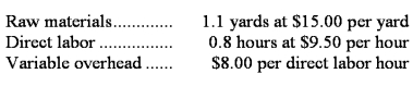 Thompson Company uses a standard cost system for its single product.The following data are available: Actual experience for the current year:    Standards per unit of product:    Required: Compute the following variances for raw materials,direct labor,and variable overhead,assuming that the price variance for materials is recognized at point of purchase: a.Direct materials price variance. b.Direct materials quantity variance. c.Direct labor rate variance. d.Direct labor efficiency variance. e.Variable overhead rate variance. f.Variable overhead efficiency variance.