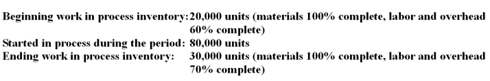 <strong>The following data were taken from the accounting records of Abacus Company which uses the FIFO method in its process costing system: The equivalent units are:</strong> A)Material,90,000 units;labor and overhead,89,000 units B)Material,100,000 units;labor and overhead,91,000 units C)Material,60,000 units;labor and overhead,53,000 units D)Material,80,000 units;labor and overhead,79,000 units
