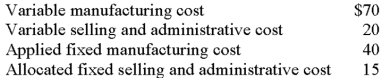 <strong>The following data pertain to Lomax Enterprises: What price will the company charge if the firm uses cost-plus pricing based on absorption manufacturing cost and a markup percentage of 110%?</strong> A)$84. B)$147. C)$210. D)$231. E)Some other amount.
