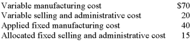 <strong>The following data pertain to Lemon Enterprises: What price will the company charge if the firm uses cost-plus pricing based on variable manufacturing cost and a markup percentage of 110%?</strong> A)$84. B)$147. C)$210. D)$231. E)Some other amount.