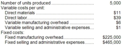 Ivancevic Inc., which produces a single product, has provided the following data for its most recent month of operation:   The company had no beginning or ending inventories. Required: Compute the unit product cost under variable costing. Show your work!