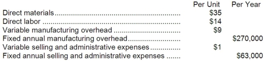 The management of Archut Corporation would like to set the selling price on a new product using the absorption costing approach to cost-plus pricing. The company's accounting department has supplied the following estimates for the new product:   Management plans to produce and sell 9,000 units of the new product annually. The new product would require an investment of $3,002,400 and has a required return on investment of 10%. Required: a. Determine the unit product cost for the new product. b. Determine the markup percentage on absorption cost for the new product. c. Determine the selling price for the new product using the absorption costing approach.<div style=padding-top: 35px> 