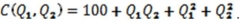 Your firm produces two products, Q<sub>1</sub> and Q<sub>2</sub>. An economic consulting firm has estimated your cost function to be   a. Are there economies of scope? b. Are there cost complementarities? c. Your market for Q<sub>1</sub> is not very good, and an overseas firm has offered to buy the division of your company that produces Q<sub>1</sub>. What will happen to your marginal cost of producing Q<sub>2</sub> if you sell the division?