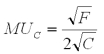 You have $64 to spend on fish (F)and chips (C).Suppose the price per unit of fish (P<sub>f</sub>)is $8 and the price of chips (P<sub>c</sub>)is $2.Your utility function for fish and chips is given as   such that   and   are the marginal utilities of F and C.How many units of C and F should you buy to exhaust all income and to maximize utility?