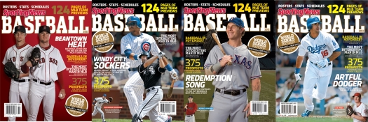   Sporting News Baseball Yearbook Covers -Sporting News Baseball Yearbook uses 16 different covers featuring a baseball star from each of its regions in the United States.Four covers are shown above.This is an example of a(n)  A)  sporting interest-based segmentation. B)  segmenting organizational markets. C)  one product and multiple market segments. D)  multiple products and multiple market segments. E)  segments of one or mass customization.