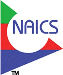  NAICS Logo -Figure 6-1 above is the logo for the NAICS,which provides common industry definitions for A)  Canada, England, and the United States. B)  North America, Asia, and Europe. C)  North America, Central America, and South America. D)  Canada, England, Australia. E)  Canada, Mexico, and the United States.