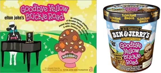   -Ben & Jerry's introduces products like its Goodbye Yellow Brickle Road premium ice cream flavor (see the Elton John image above)for a limited time every so often as a response to its mission.Name and briefly describe the three interrelated parts of Ben & Jerry's mission.