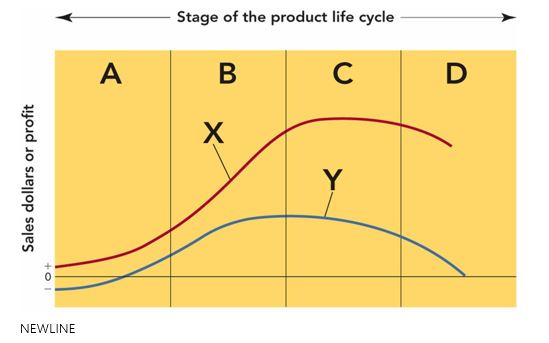<strong> What is the marketing objective for the introduction stage of the product life cycle?</strong> A)harvesting B)market share C)stress differentiation D)maintain brand loyalty E)gain awareness