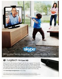   -Technological advances are difficult to predict. One great advance can replace or substitute for existing products in a relatively short period of time. As shown in the Logitech-Skype ad above, the Logitech Web TV HD camera with Skype connectivity are most likely to replace or substitute for __________. A) TV broadcasts B) digital video recorders C) telephones D) printed books E) online video games