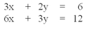 Which of the choices below constitutes a simultaneous solution to these equations?   A) x = 1, y = 1.5 B) x = .5, y = 2 C) x = 0, y = 3 D) x = 2, y = 0 E) x = 0, y = 0