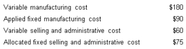 The Houston Company manufactures office equipment. They are ready to introduce a new line of desktop copiers. The following data concerns the copiers:   If the company uses cost-plus pricing based on variable manufacturing cost, what price must the company charge when the mark-up percentage is 200 per cent? A)  $585 B)  $450 C)  $630 D)  $540