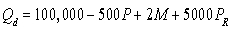 The market demand for a monopoly firm is estimated to be:   where   is quantity demanded,P is price,M is income,and   is the price of a related good.The manager has forecasted the values of M and   will be $50,000 and $20,respectively,in 2016.For 2016,the marginal revenue function is A) MR = 290 - 0.5P. B) MR = 580 - 0.001Q. C) MR = 290- 0.002Q. D) MR = 600 - 0.004Q. E) none of the above