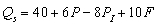 Use the following general linear supply function:   where   is the quantity supplied of the good,P is the price of the good,   is the price of an input,and F is the number of firms producing the good.Suppose   = $40,F = 50,and the demand function is   ,then if government sets a price of $50 what will be the result? A) a shortage of 120 B) a surplus of 120 C) a shortage of 160 D) a surplus of 160