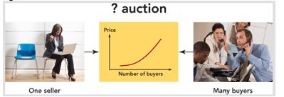 Figure5-5b   -Which type of auction does Figure 5-5b represent? A)  traditional auction B)  inverse auction C)  reverse auction D)  horizontal auction E)  reciprocal auction
