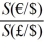 <strong>The euro-pound cross exchange rate can be computed as:</strong> A)S(€/£)= S($/£)× S(€/$) B)S(€/£)= C)S(€/£)= D)all of the options