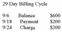 Calculate average daily balance:   