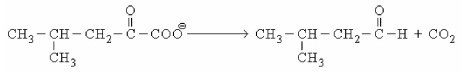 Which coenzyme is likely involved in the reaction shown below?   A) TPP. B) Biotin. C) Coenzyme A. D) FMN.