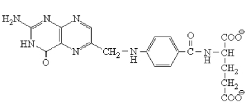 Which vitamin is shown below?   A) Vitamin C. B) Thiamin (vitamin B1) . C) cobalamin (vitamin B12) . D) folate.