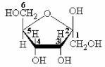 Below is the structure for a cyclic D-monosaccharide.Which is the anomeric carbon atom?   A) 1 B) 2 C) 3 D) 4 E) 5