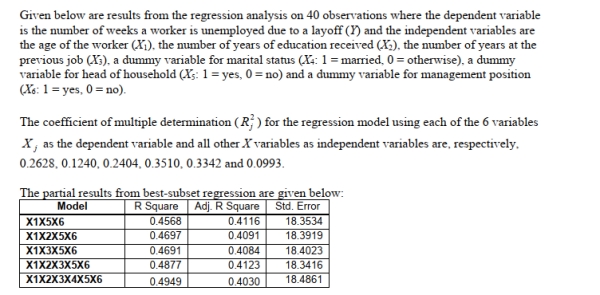 SCENARIO 15-6   -True or False: Referring to Scenario 15-6, the variable    should be dropped to remove collinearity?