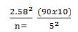 In the following sample size formula,what percent level of accuracy is desired?   A) 0% B) 5% C) 9% D) 3% E) 0) 025