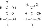 Choose the term that correctly describes the relationship between these two sugar molecules:   A) structural isomers B) geometric isomers C) enantiomers D) isotopes