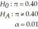 For the following hypothesis test:   With n = 64 and p = 0.42,state the calculated value of the test statistic A) t = 0.4122 B) t = 1.7291 C) z = 0.3266 D) z = 1.2412