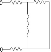 <strong>Each of the resistors in the circuit shown have a resistance of 160.0 Ω.What is the equivalent resistance of the circuit?  </strong> A)400.0 Ω B)640.0 Ω C)480.0 Ω D)160.0 Ω <div style=padding-top: 35px> 