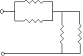 <strong>The resistors in the circuit shown each have a resistance of 600 Ω.What is the equivalent resistance of the circuit?  </strong> A)600 Ω B)2400 Ω C)150 Ω D)1200 Ω <div style=padding-top: 35px> 