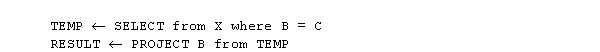 Given the relation X below   what value will be retrieved by the following query?   A)  2 B)  3 C)  4 D)  5