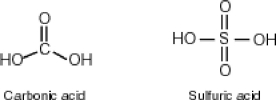 Some molecules are able to stabilize a negative charge by passing it from one atom to the next by a flip-flopping of double bonds. This occurs when the negative charge is one atom away from an oxygen double bond as follows. Note that the curved arrows indicate the movement of electrons:   Why then is sulfuric acid so much stronger an acid than carbonic acid?   A) In sulfuric acid, the negative charge is able to flip-flop to two additional oxygens rather than only one as is the case for carbonic acid. B) The two double bonded oxygens in     tend to destabilize the single bonded oxygens once the hydrogen ions form, thus making sulfuric acid more acidic. C) Since carbonic acid has resonance stabilization and sulfuric acid does not, sulfuric acid is less stable and more acidic. D) The acid strength of two comparative molecules is directly proportional to the number of number of oxygens directly bonded to the central atom. Sulfuric acid, having four such oxygens, is more acidic.
