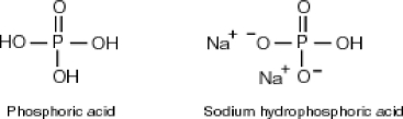 Why is phosphoric acid,     , a stronger acid than disodium hydrogen phosphate,   ?   A) Phosphoric acid has three acidic hydrogens which makes it three times as acidic. B) Some of the released sodium ions in   HP   form NaOH (a base) , which decreases the acidity of the   HP   . C) Phosphoric acid dissociates 100% in water whereas   HP   only dissociates about 50%. D) None of the above accurately describes why phosphoric acid is a stronger acid than disodium hydrogen phosphate.