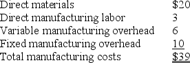 <strong>Wheel and Tire Manufacturing currently produces 1,000 tires per month. The following per unit data apply for sales to regular customers: The plant has capacity for 3,000 tires and is considering expanding production to 2,000 tires. What is the total cost of producing 2,000 tires?</strong> A)$39,000 B)$78,000 C)$68,000 D)$62,000