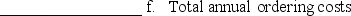 Due to unprecedented growth during the year, Flowers by Kelly decided to use some of its surplus cash to increase the size of several inventory order quantities that had been previously determined using an EOQ model. Required: Identify whether increasing the size of inventory orders will increase, decrease, or have no effect on each of the following items.             