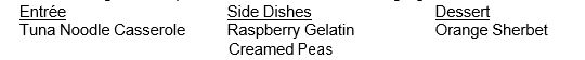 <strong>The following menu is planned for a senior center congregate meal site: Which food characteristic is in most need of improvement?</strong> A) color B) texture C) flavor D) temperature