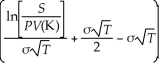 Consider the following equation: C = S × N   - PV(K) × N   In this equation, the term σ represents: A) the number of days to expiration. B) the number of years to expiration. C) the expected return on the stock. D) the annual volatility of the stock.