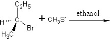 Predict the product and mechanism type for the following reaction:   A)    SN2 mechanism B)    SN2 mechanism C)    SN1 mechanism D)    SN1 mechanism E)    SN1 mechanism