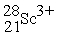 <strong>A cation has 28 neutrons and 21 electrons. If it has a +3 charge, what is its correct symbol?</strong> A) B) C) D) E)