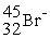An anion has 45 neutrons and 36 electrons. If it has a -1 charge, what is its correct symbol? A)    B)    C)    D)    E)   