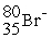 An anion has 45 neutrons and 36 electrons. If it has a -1 charge, what is its correct symbol? A)    B)    C)    D)    E)   