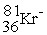 An anion has 45 neutrons and 36 electrons. If it has a -1 charge, what is its correct symbol? A)    B)    C)    D)    E)   