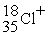 Write the appropriate symbol for the species containing 18 neutrons, 17 protons, and 16 electrons. A)    B)    C)    D)    E)   