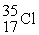 The following ratios of masses were obtained with a mass spectrometer:   /   = 1.8406,   /   = 1.5832 What is the mass of a   atom in atomic mass units? A)  35.45 u B)  36.36 u C)  13.95 u D)  35.00 u E)  34.97 u