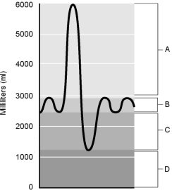   Figure 22.2Using Figure 22.2, match the following: -Inspiratory reserve volume.