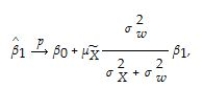 In the simple,one-explanatory variable,errors-in-variables model,the OLS estimator for the slope is inconsistent.The textbook derived the following result   . Show that the OLS estimator for the intercept behaves as follows in large samples:   where       .