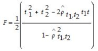 The F-statistic with q = 2 restrictions when testing for the restrictions β1 = 0 and β2 = 0 is given by the following formula:   Discuss how this formula can be understood intuitively.