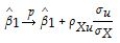 The probability limit of the OLS estimator in the case of omitted variables is given in your text by the following formula:   Give an intuitive explanation for two conditions under which the bias will be small.