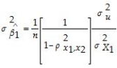 (Requires Appendix material)Consider the following population regression function model with two explanatory variables:   .It is easy but tedious to show that SE(   )is given by the following formula:   .Sketch how SE(   )increases with the correlation between   and   .